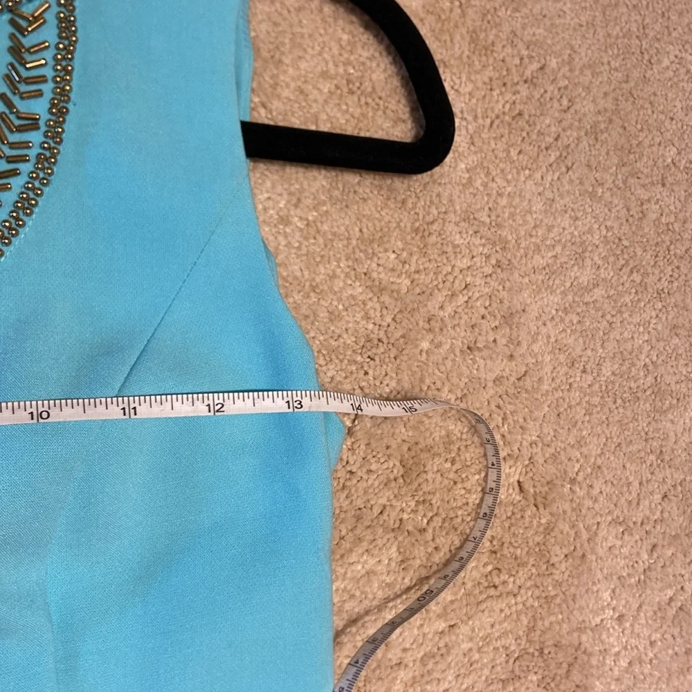 Lilly Pulitzer Baby Blue Mini Dress with Beaded Cut Out Neckline - Picture 10 of 12